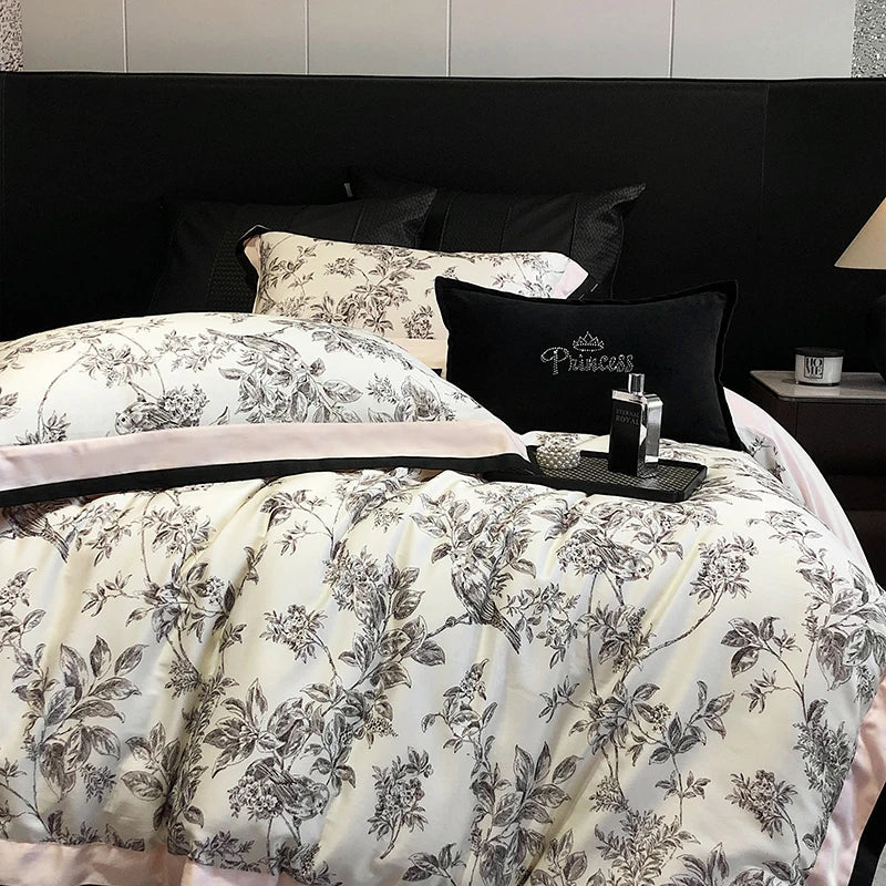 Afralia™ Luxury Vintage Egyptian Cotton Bedding Set with Digital Printing
