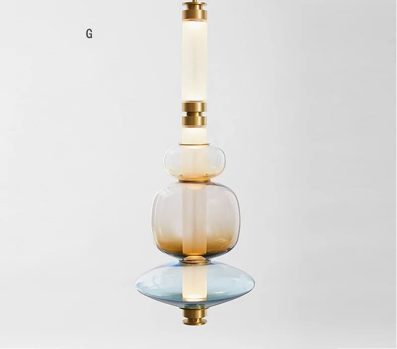 Afralia™ Glass Pendant Light: Modern Duplex Hall Staircase Dining Room Lamp