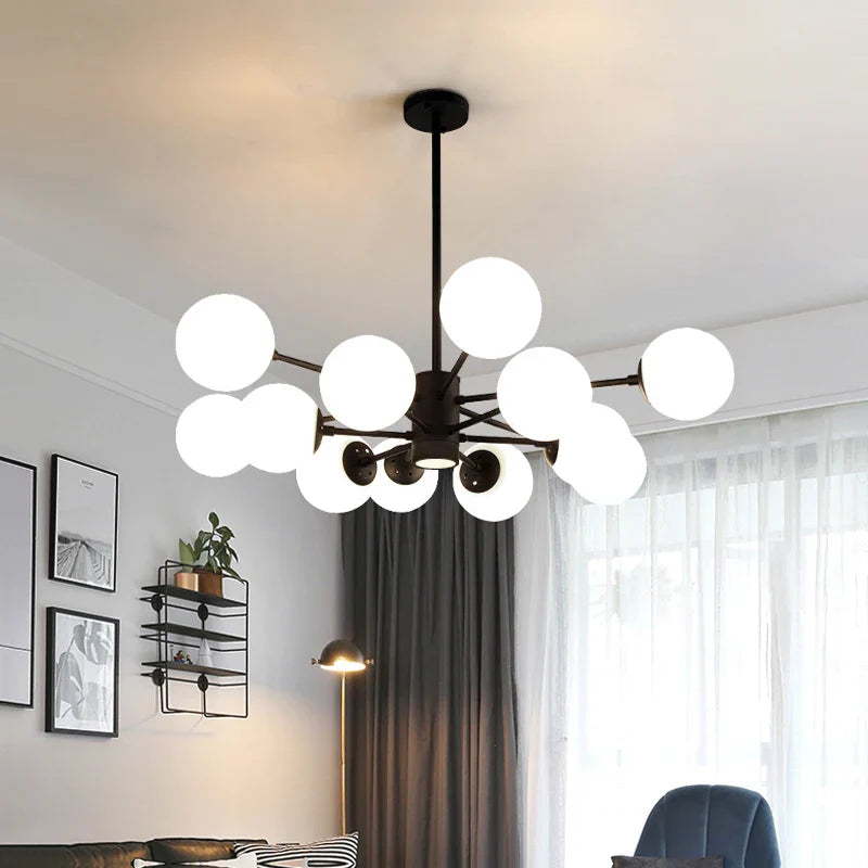 Afralia™ Glass Ball LED Chandelier for Bedroom and Dining Room