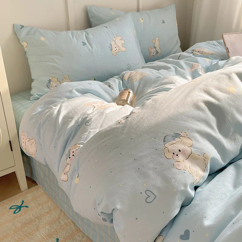 Afralia™ Cotton Cartoon Printed Bedding Set for All Seasons