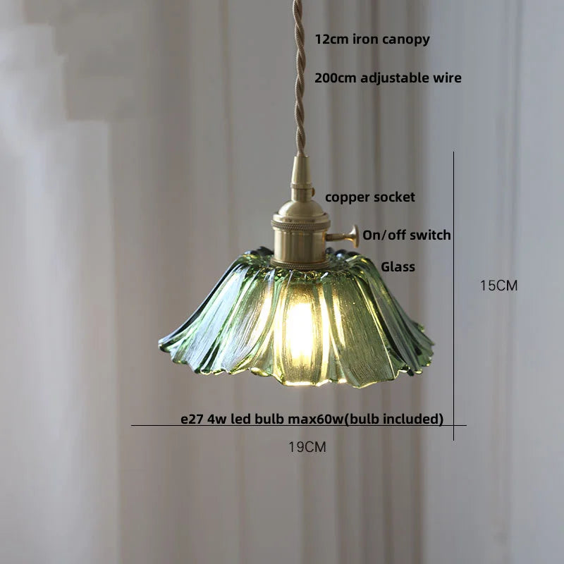 Afralia™ Nordic LED Pendant Light - Clear Glass Brass Switch Dining Room Decor