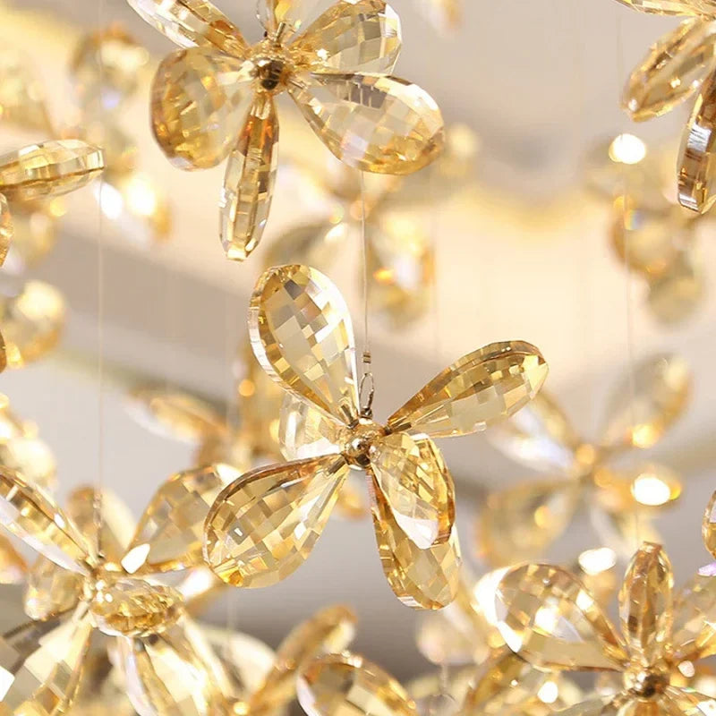 Afralia™ Luxury Crystal Butterfly Ceiling Chandelier for Living Room - Modern LED Light Fixtures