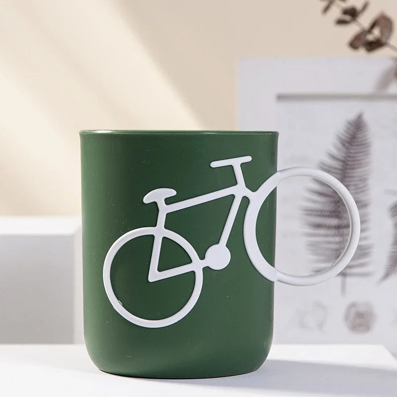 Afralia™ Bike-Shaped Toothbrush Holder Cup Unbreakable Food-Safe Mouthwash Mug