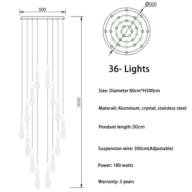 Afralia™ Crystal LED Chandelier: Modern Art Pendant Light for Restaurant, Bar, Staircase & Loft