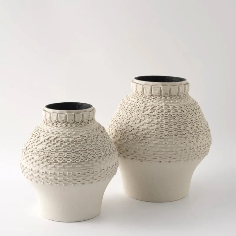 Afralia™ Geometric Folding Ceramic Flower Vase Home Decor Handicrafts