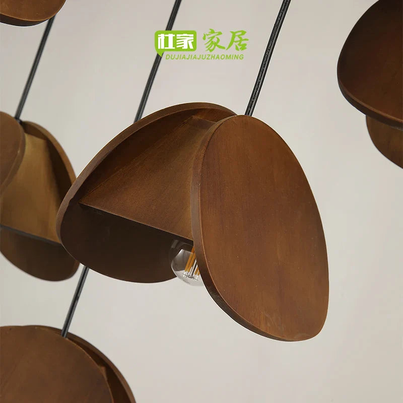 Afralia™ Antique Style Solid Wood Retro Pendant Light - High-End Living Room Lighting