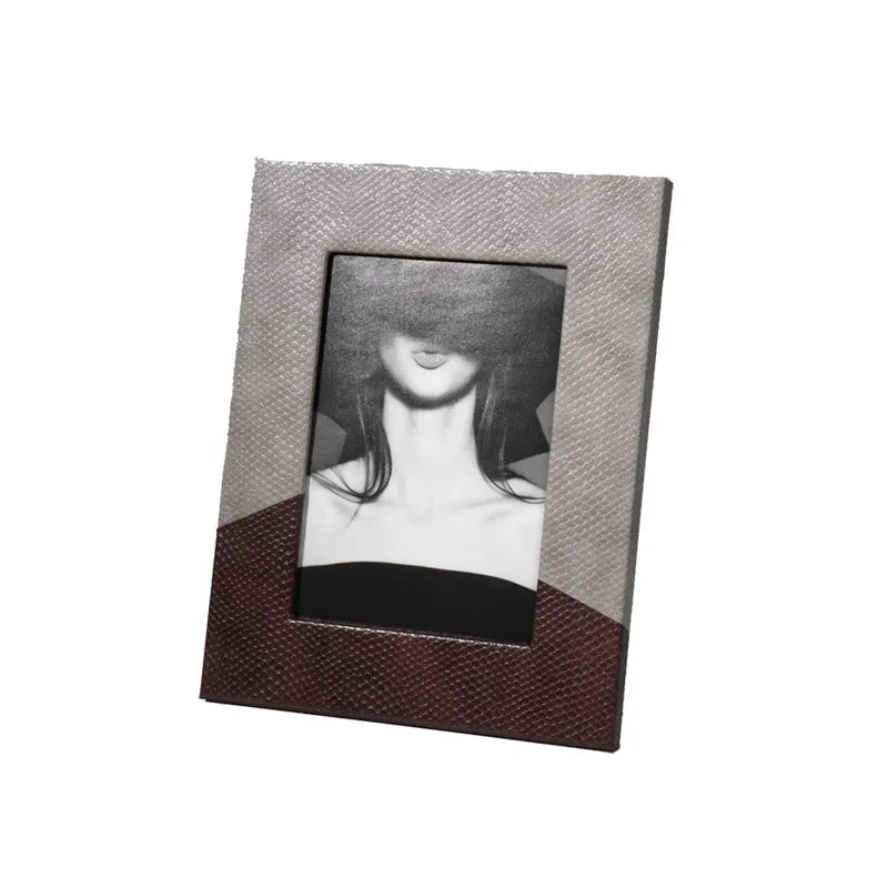 Afralia™ Leather Splice Desktop Photo Frame - Home Decor & Display Accessory