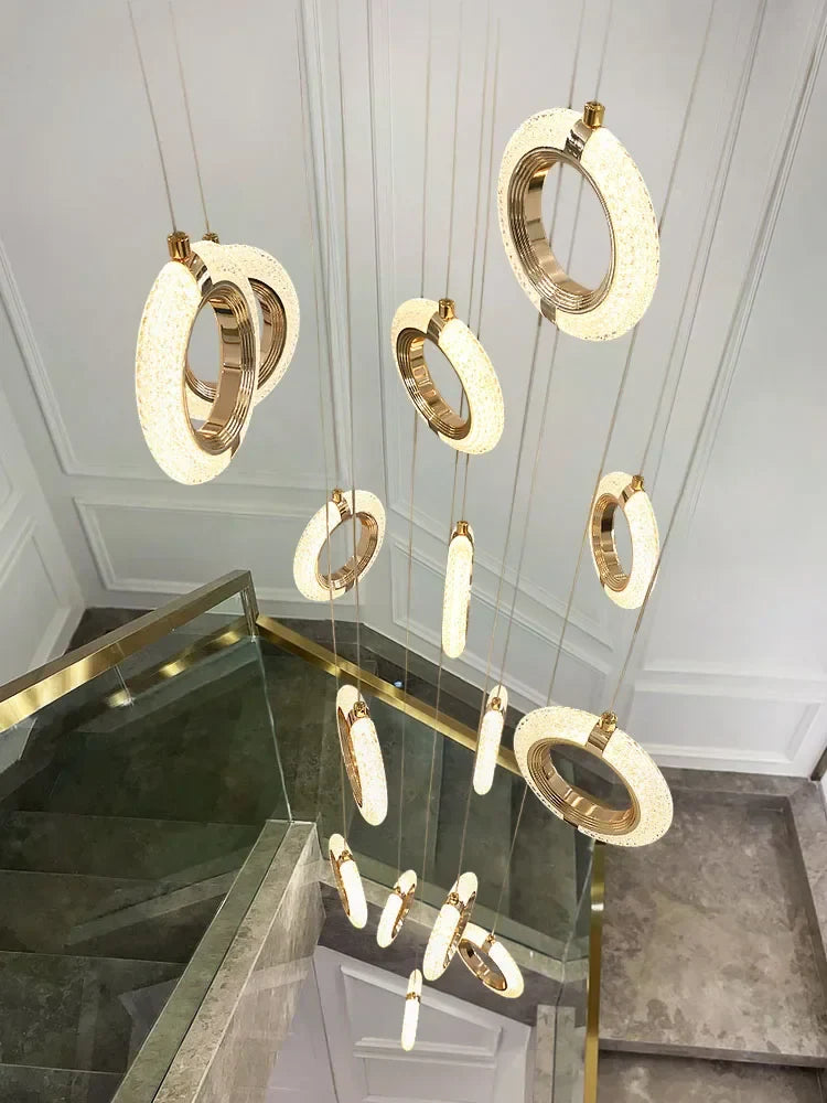 Afralia™ Crystal Gold LED Chandelier Modern Luxury Ceiling Lamp