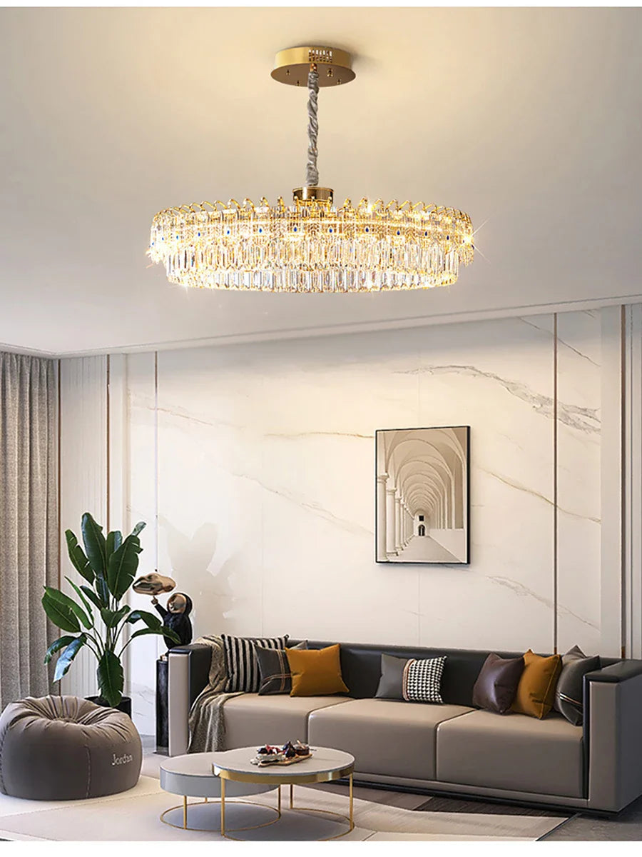 Afralia™ Double Crystal Ceiling Chandelier: Modern Luxury Home Decoration for Living Room