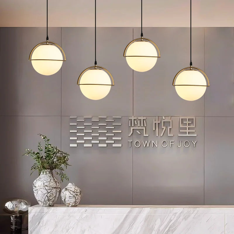 Afralia™ Glass Ball Chandelier Pendant Light for Kitchen Dining Room Bedroom