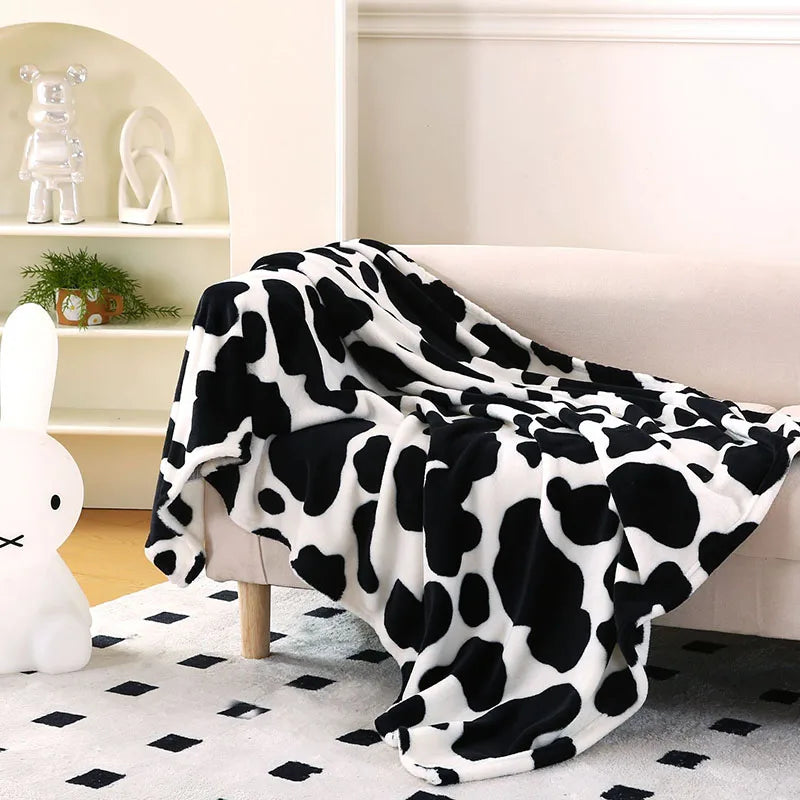 Afralia™ Milk Velvet Printed Blanket: Soft Sofa Cover for Spring & Autumn