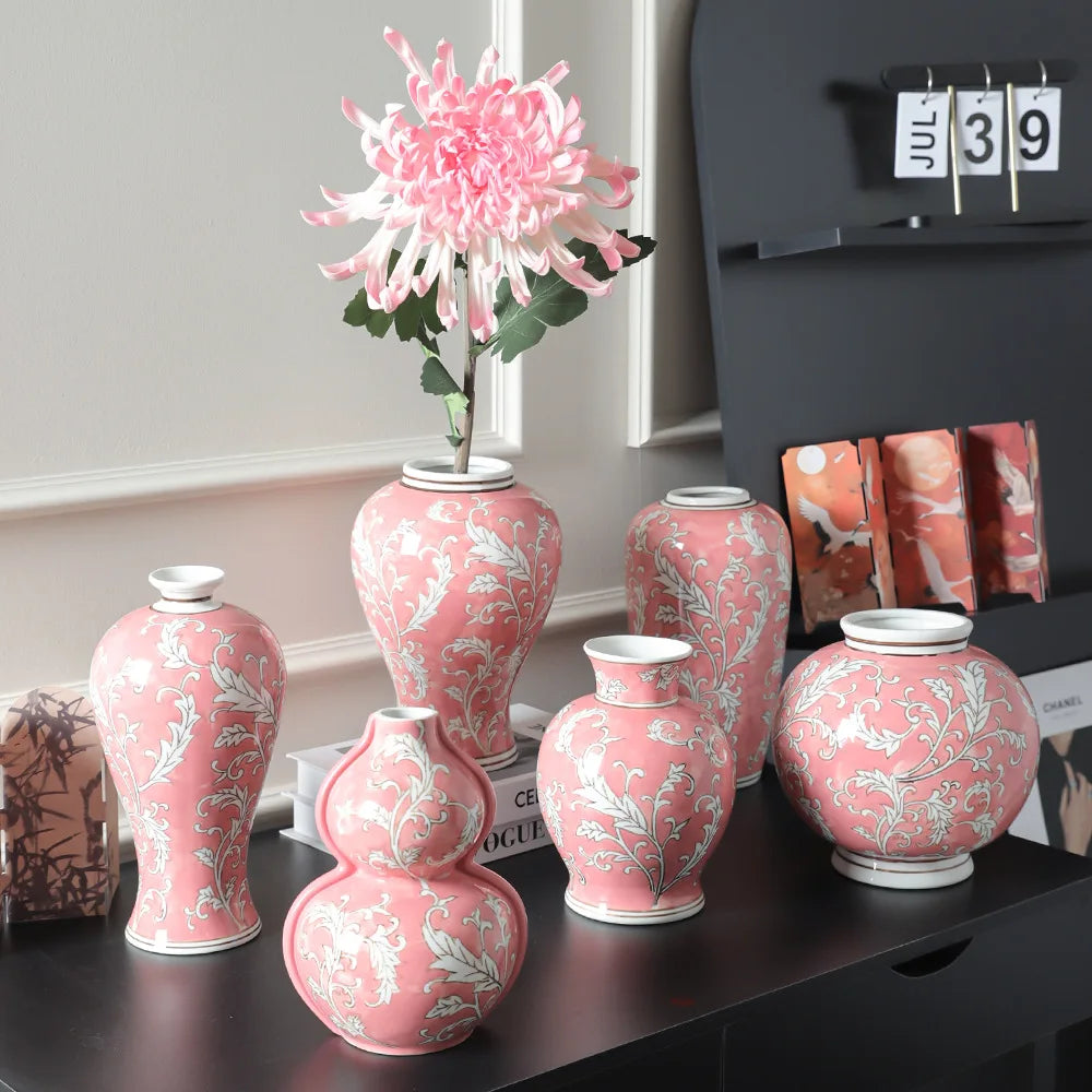 Afralia™ Blue White Porcelain Vase Chinese Retro Home Decor Flower Vase