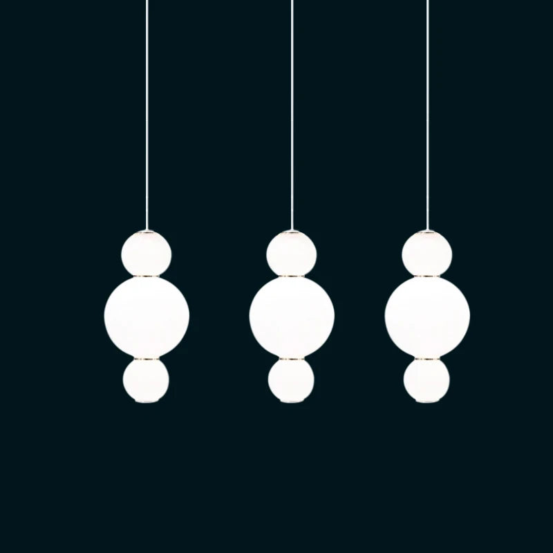 Afralia™ White Glass Ball Pendant Light: Kitchen Bubble Hanging Lamp for Decor, Living Room, Restaurant, Bar
