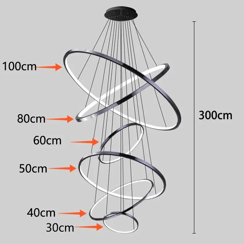 Afralia™ Modern LED Pendant Light Chandeliers for Living Room Staircase Lighting