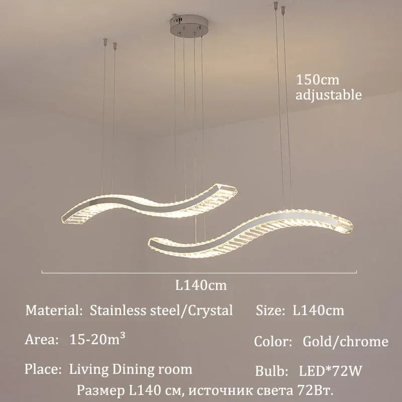 Afralia™ Crystal Chandelier: Stylish LED Lighting for Dining Room and Bar Decor
