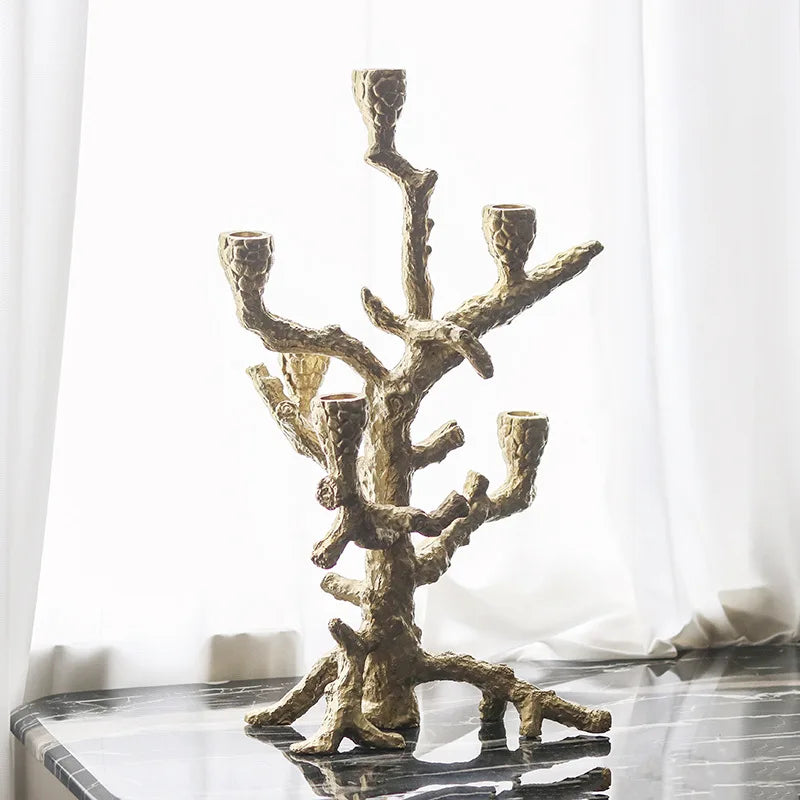 Afralia™ Golden Bough Candelabrum Tree Candlestick Holder for Wedding Decoration
