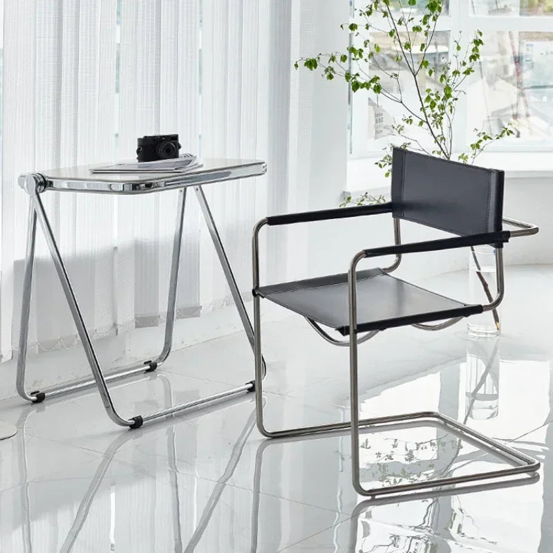 Afralia™ Stainless Steel Single Armchair for Living Room, Bedroom, Office - Creative Nordic Design
