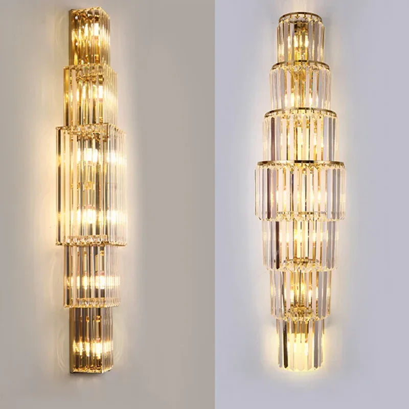 Afralia™ Crystal Wall Lamp: Elegant Lighting Fixtures for Luxe Living Spaces