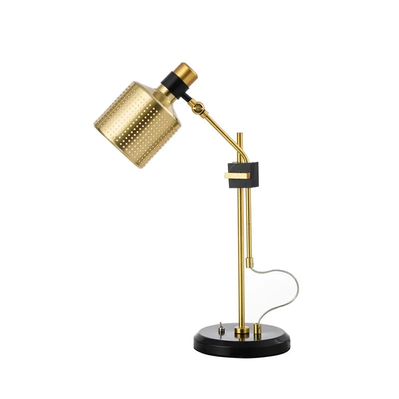 Afralia™ Postmodern Gold Desk Lamp for Living Room Bedroom Study Retro Minimalist Design
