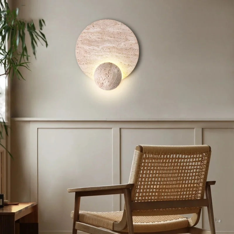 Afralia™ Travertine Stone LED Wall Sconce | Modern Nordic Stair Light for Indoor Home Decor