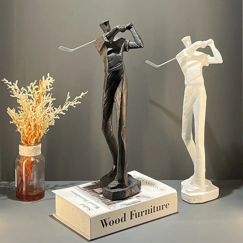 Afralia™ Golf Sculpture Resin Figurine Decorative Ornaments for Home Decoration