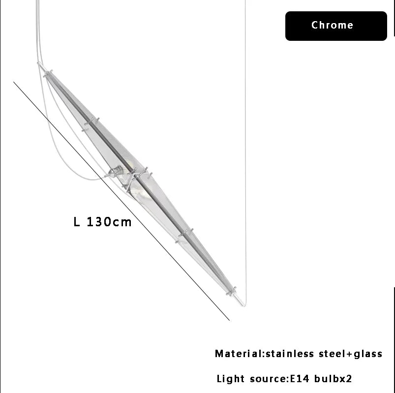 Afralia™ Glass Cone Chandelier: Height Adjustable Luxury Art Indoor Pendant Lamp