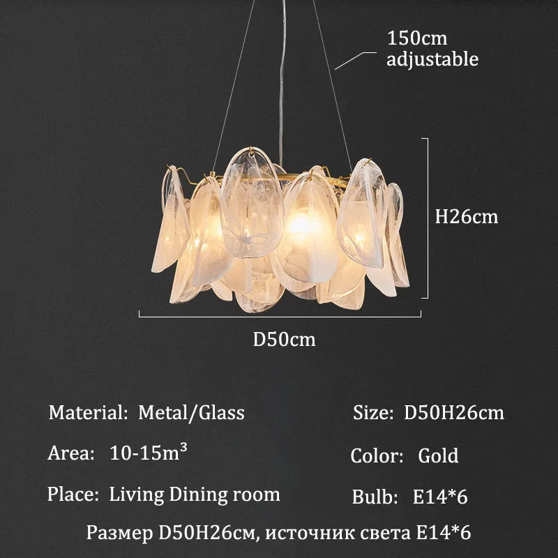 Afralia™ Glass Chandelier Pendant Lights for Luxurious Living Rooms