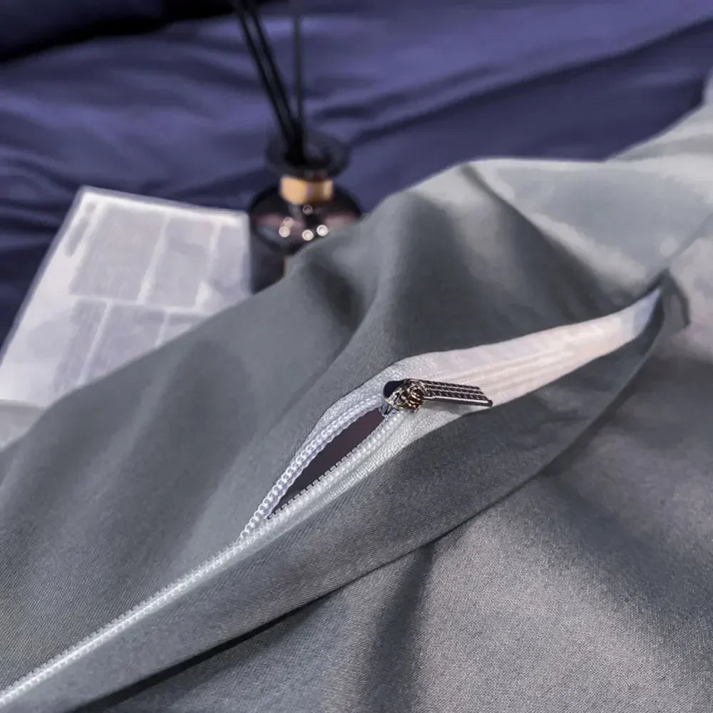 Afralia™ Silky Egyptian Cotton Embroidered Bedding Set for Queen & King Beds