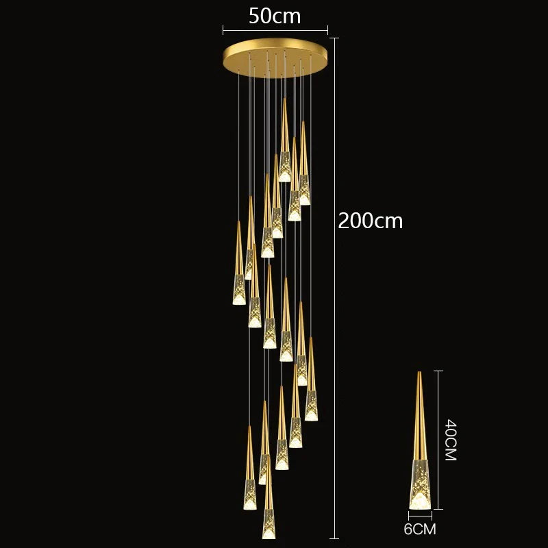 Afralia™ Nordic Home Decoration Stair Chandelier Living Room Dining Pendant Lights Ceiling Lighting