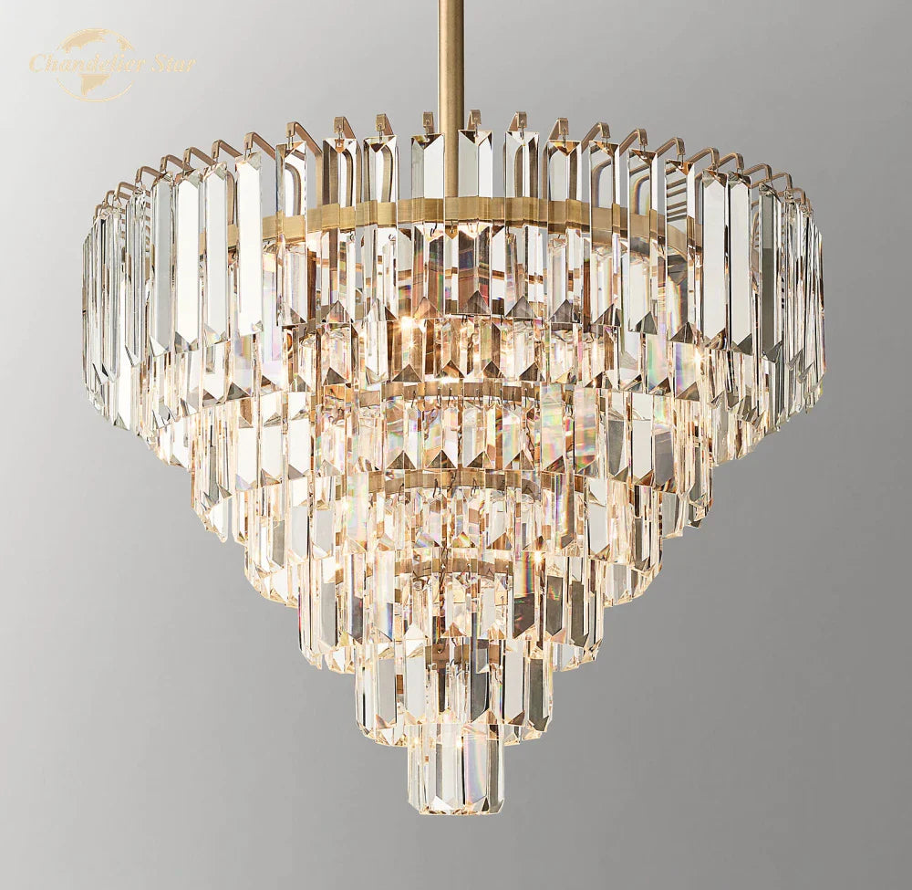 Afralia™ Crystal Chandelier | Modern Round Dining Room Pendant Light