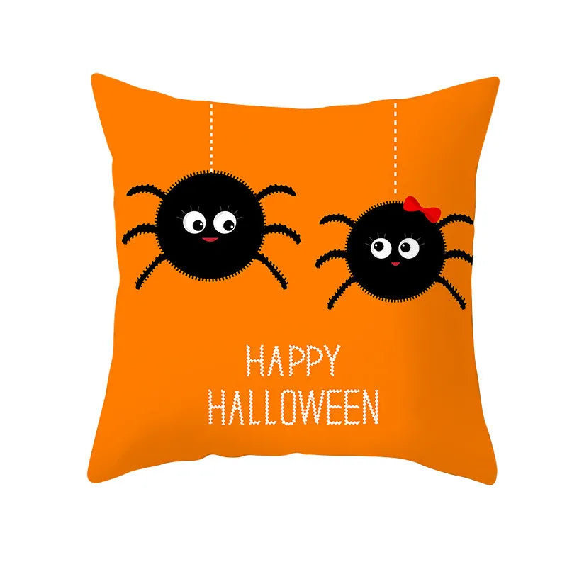 Afralia™ Pumpkin Stripe Halloween Pillowcase Home Decor - Polyester Cushion Cover for Sofa