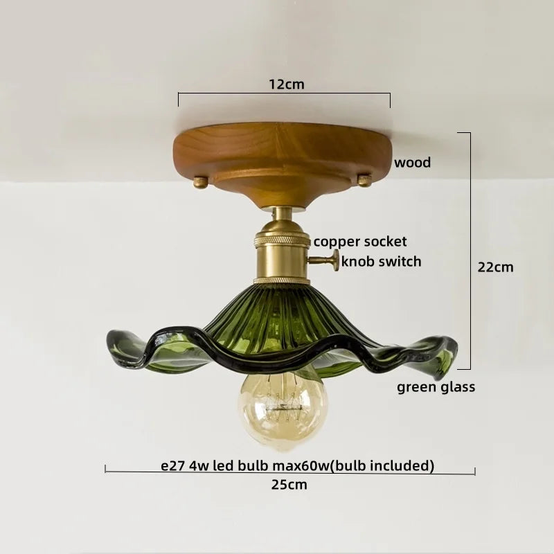 Afralia™ Glass Copper LED Ceiling Lamp Modern Style for Home Decor and Restaurant