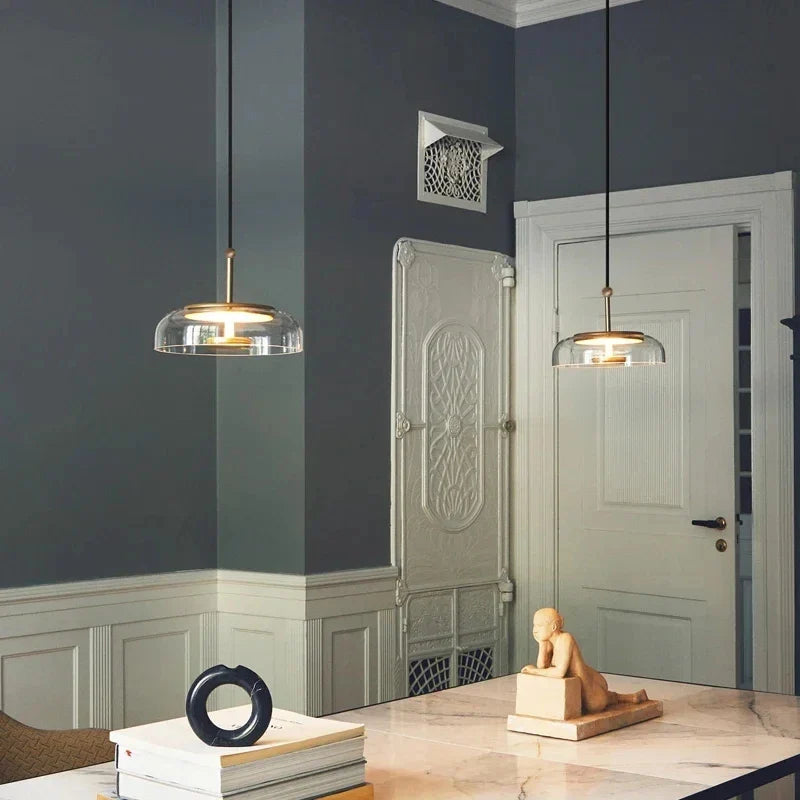Afralia™ Glass Pendant Lamp Ceiling Hanging Light - Danish Designer Stylish Suspension
