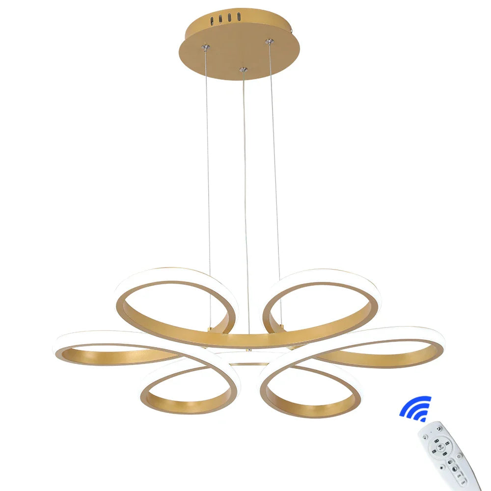 Afralia™ Modern Acrylic Aluminum LED Chandelier with Remote Control Dimming