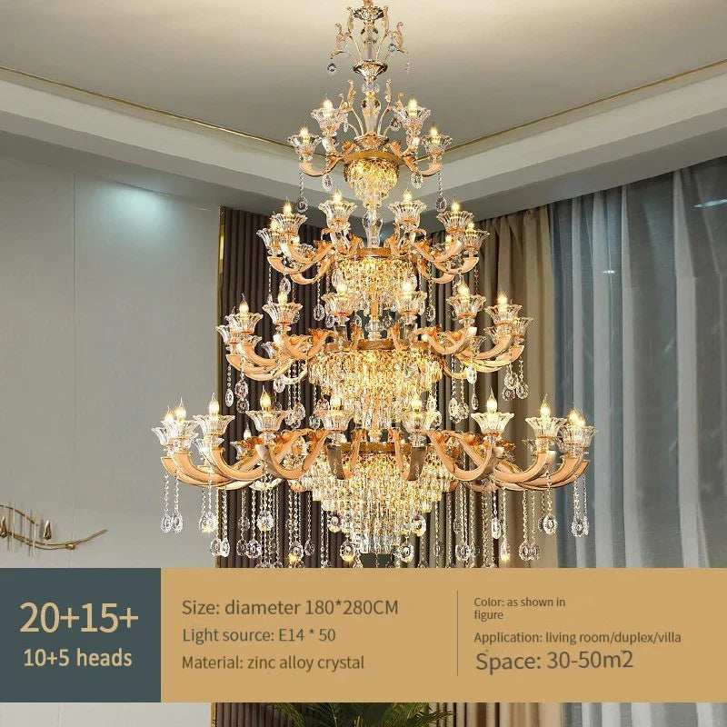 Afralia™ Crystal Chandelier Ceiling Light for Living, Dining, and Bedroom