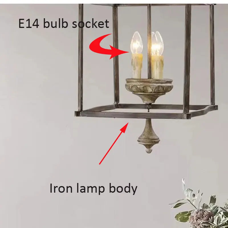 Afralia™ American Iron E14 Chandelier Light for Porch Restaurant Kitchen Bedroom Personality