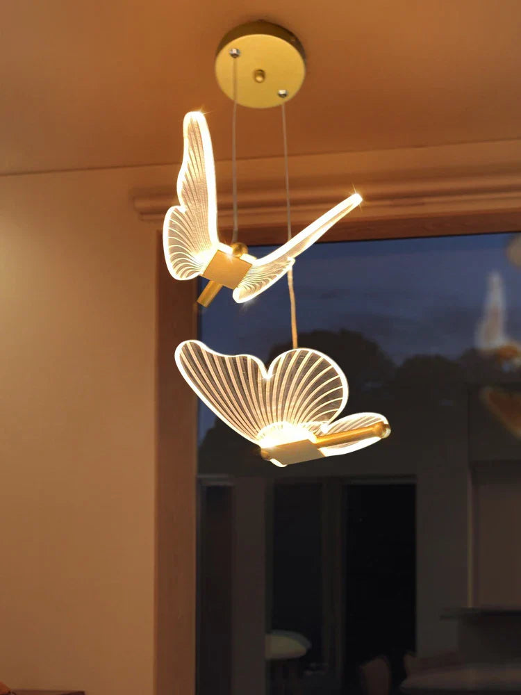 Afralia™ Butterfly LED Chandelier: Modern Acrylic Pendant Lighting for Home Decoration