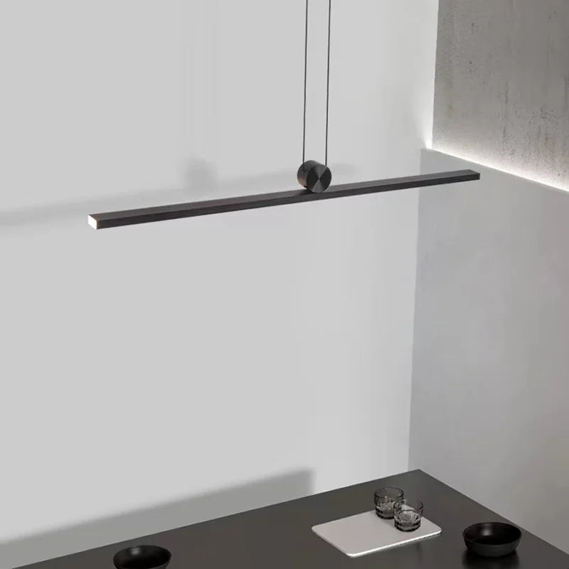 Afralia™ Modern Black Led Pendant Lamp for Dining Table, Minimalist Lighting for Home Decor