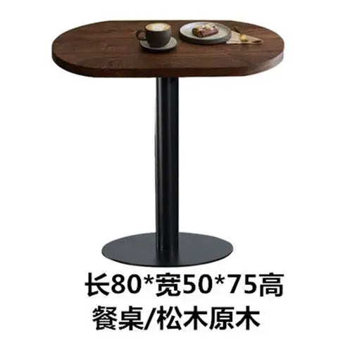 Nordic Style Oval Solid Wood Dining Table Set for Coffee & Dessert by Afralia™