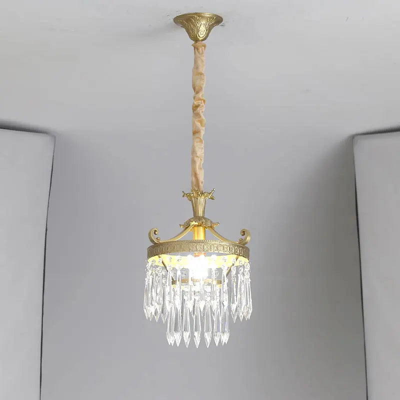 Afralia™ Luxure Crystal Chandelier: Modern Copper Ceiling LED Light Fixture for Living Room