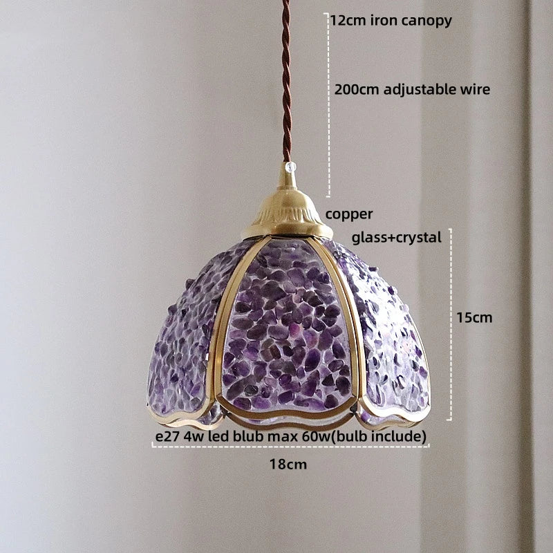 Afralia™ Luxury LED Crystal Pendant Light Fixture with Copper Socket