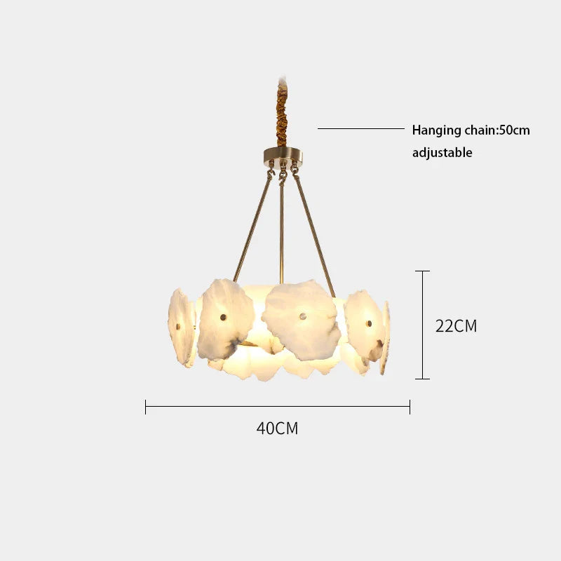 Afralia™ Ivory White Marble Copper LED Ceiling Light Luxury Modern Fixture