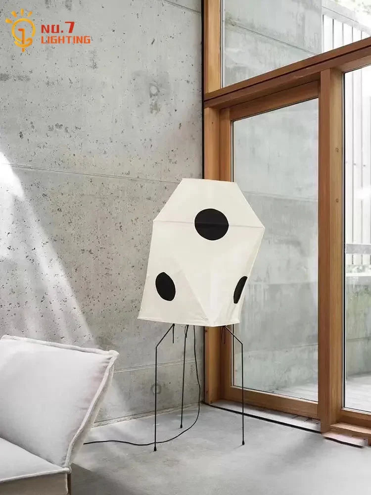 Afralia™ Akari Rice Paper Floor Light LED E27 Japanese Wabi Sabi Vintage Stand Lamp
