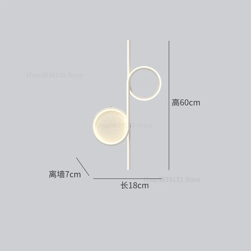 Afralia™ Circle Straight Bar Wall Lamp | Modern Nordic LED Bedroom Living Room Decor