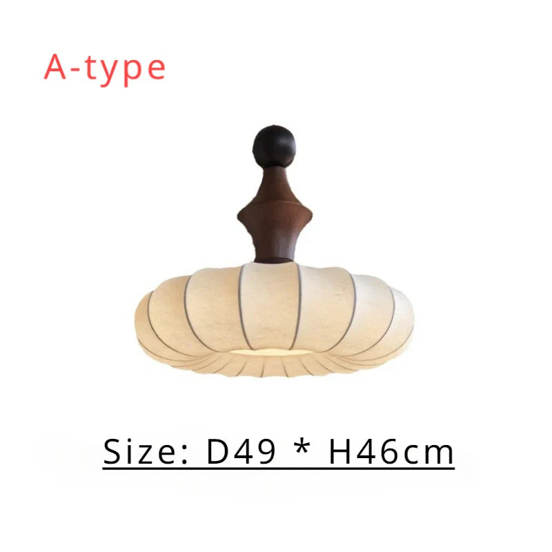 Afralia™ Silk Wood Fabric Pendant Light for Home Decor, Dining Room, Kitchen, Restaurant
