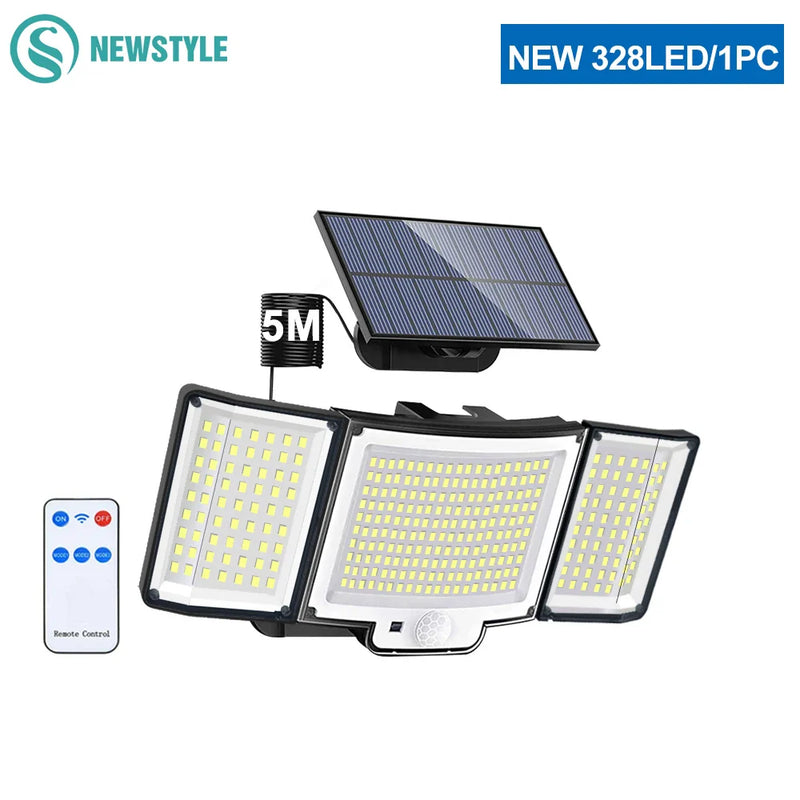 Afralia™ Solar Flood Lights 3 Modes Super Bright IP65 Waterproof Wall Lamp