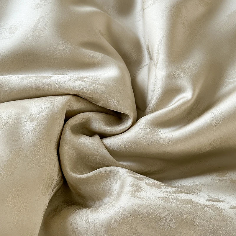 Afralia™ Silky Soft Cool Champagne Jacquard Summer Comforter Blanket