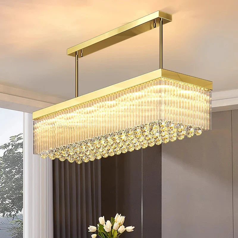 Afralia™ Crystal Chandelier: Luxury Living Room & Dining Room Pendant Lamp