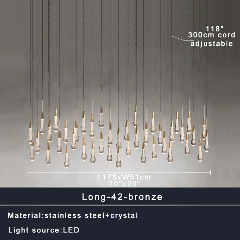 Afralia™ Brass Crystal Ceiling Pendant Light Luxury Large Home Decor Fixture