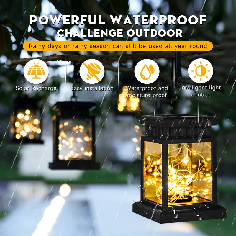 Afralia™ Solar Lantern: Portable Waterproof LED Light for Outdoor Garden Decor